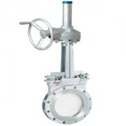  PZ573-傘(san)齒輪對夾(jiá)式刀型閘(zhá)閥，刀閘閥(fa)